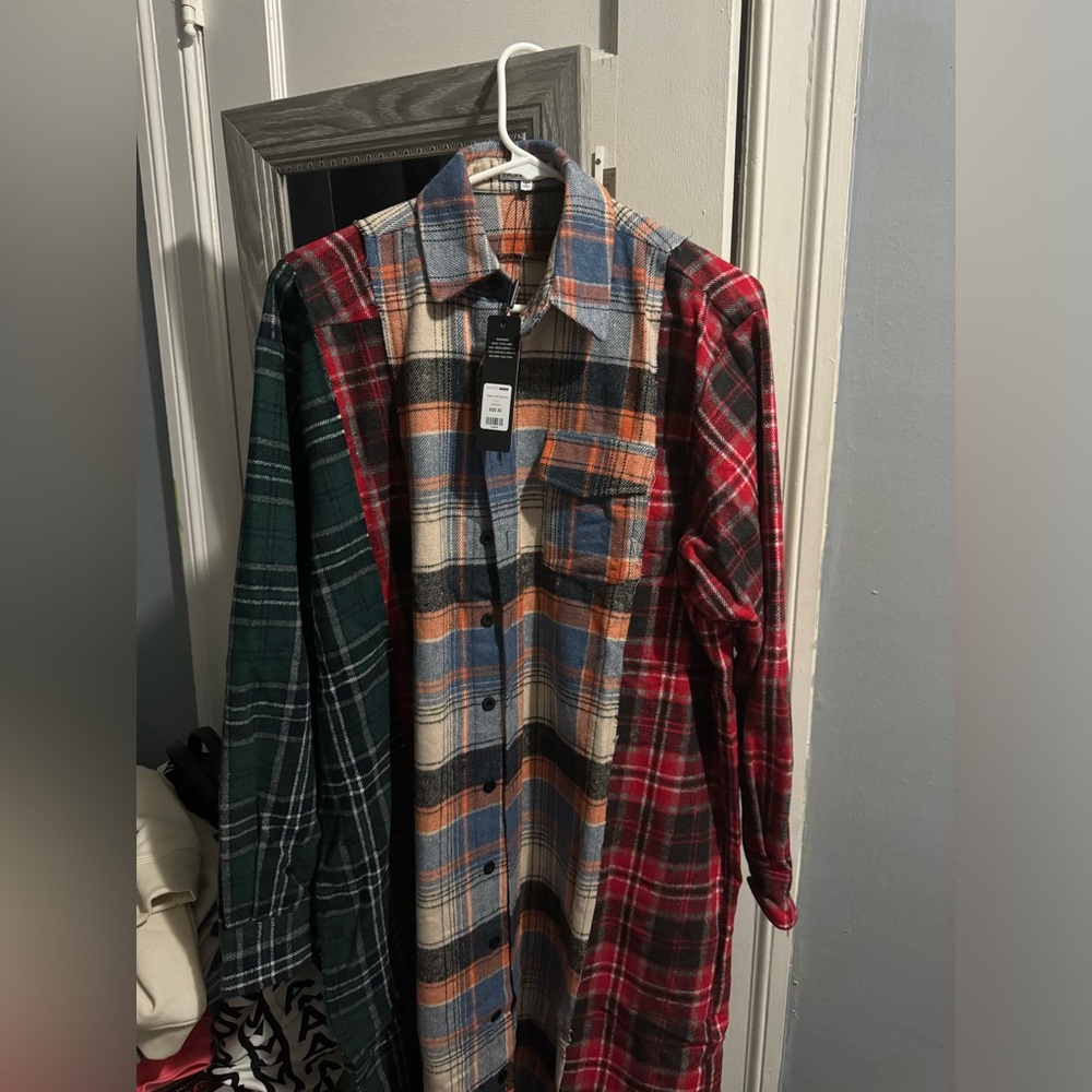 Multi color plaid shirt /jacket